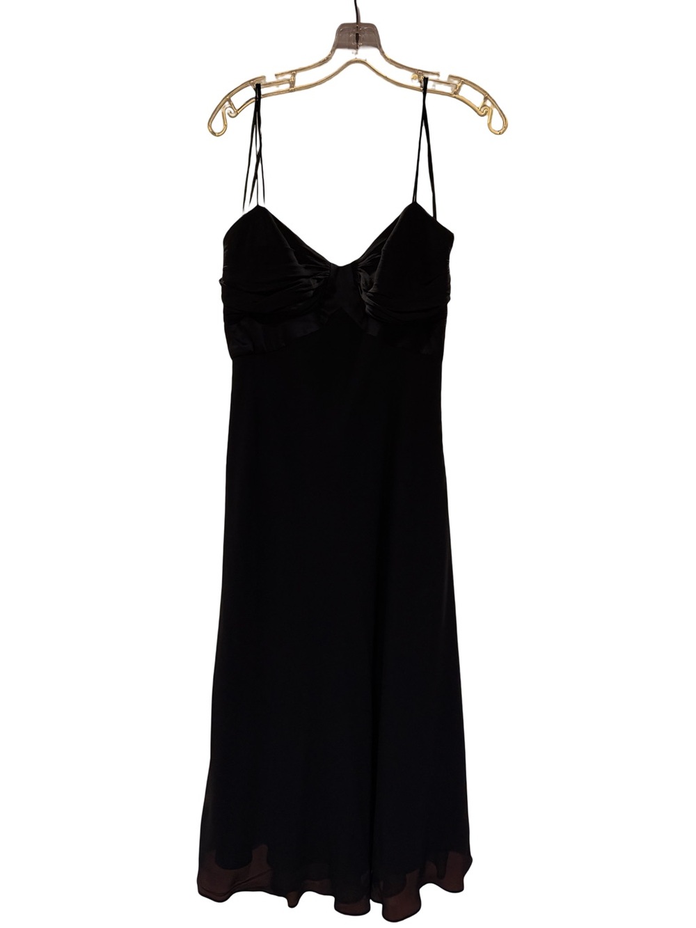 Anne Klein Black Satin-Trim Slip Dress